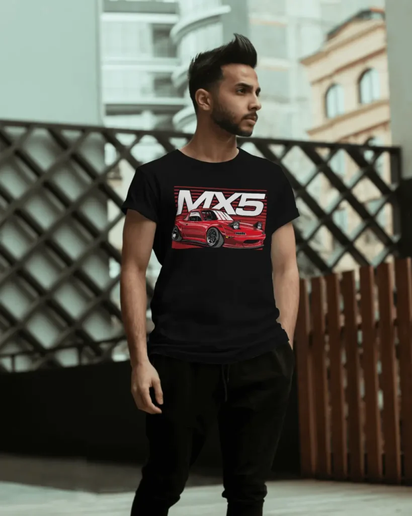 Mazda MX-5 Black T-Shirt 3