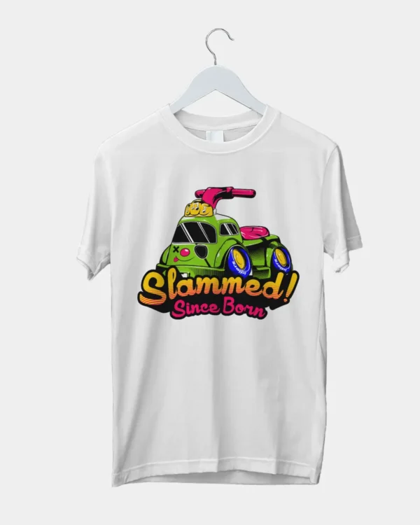 Slammed Since Born White T-Shirt